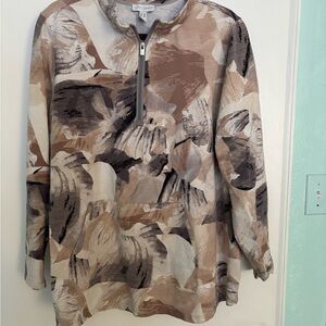 Sport Savvy 1/4 zip Abstract Print Women's Top 2X